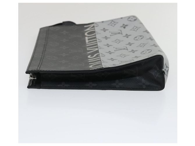 LOUIS VUITTON Pochette Voyage MM Monogram Split Borsa Clutch M63039 LV Auth ak168V Nero Argento - vista 4