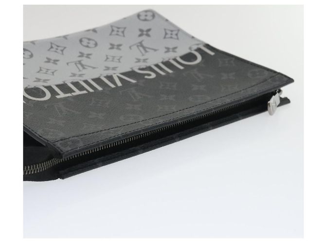 LOUIS VUITTON Pochette Voyage MM Monogram Split Borsa Clutch M63039 LV Auth ak168V Nero Argento - vista 5