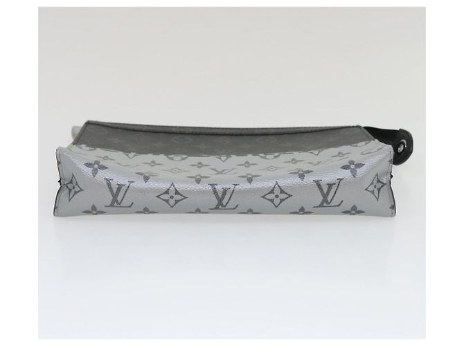 LOUIS VUITTON Pochette Voyage MM Monogram Split Borsa Clutch M63039 LV Auth ak168V Nero Argento - vista 6