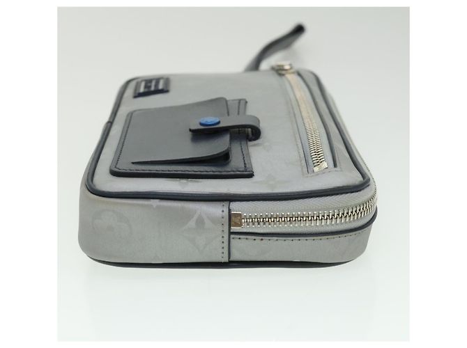 LOUIS VUITTON Borsa Clutch Satellite Alpha Monogramma Argento M44171 LV Auth 32344V - vista 5