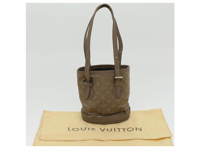 LOUIS VUITTON Borsa a mano Little bucket in satin Monogram Beige M92145 LV Auth am3521V - vista 12