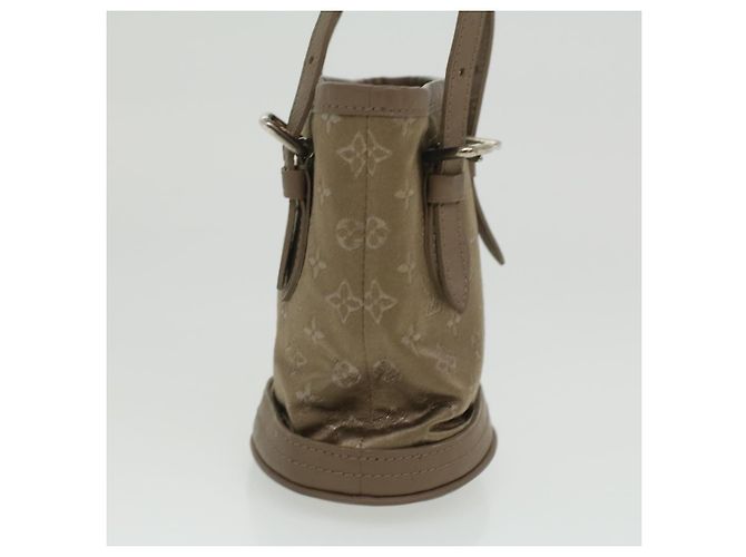 LOUIS VUITTON Borsa a mano Little bucket in satin Monogram Beige M92145 LV Auth am3521V - vista 3