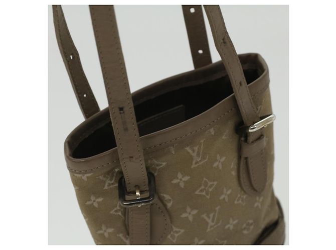 LOUIS VUITTON Borsa a mano Little bucket in satin Monogram Beige M92145 LV Auth am3521V - vista 6