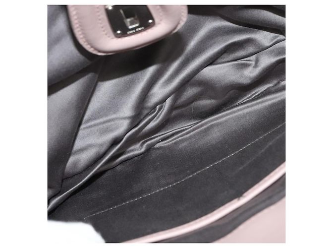 Bolso de mano Miu Miu de cuero 2 en 1 rosa plata Auth sw284V - vista 25