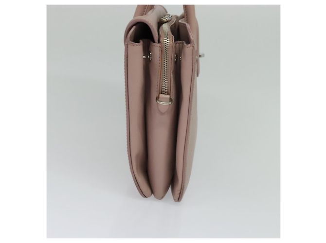 Bolso de mano Miu Miu de cuero 2 en 1 rosa plata Auth sw284V - vista 3