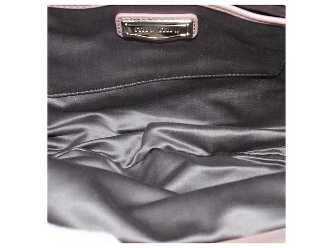 Bolso de mano Miu Miu de cuero 2 en 1 rosa plata Auth sw284V - vista 9
