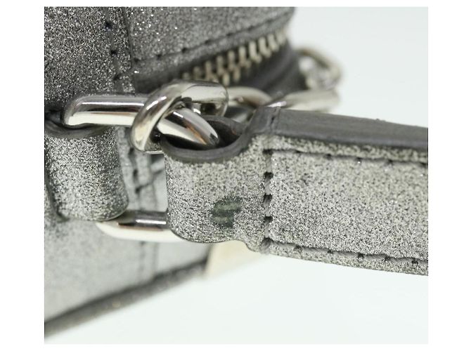 LOUIS VUITTON Mini Sac Trunk Doux Glitter Damier Argent M59726 LV Auth 51371V Argenté - vue 10