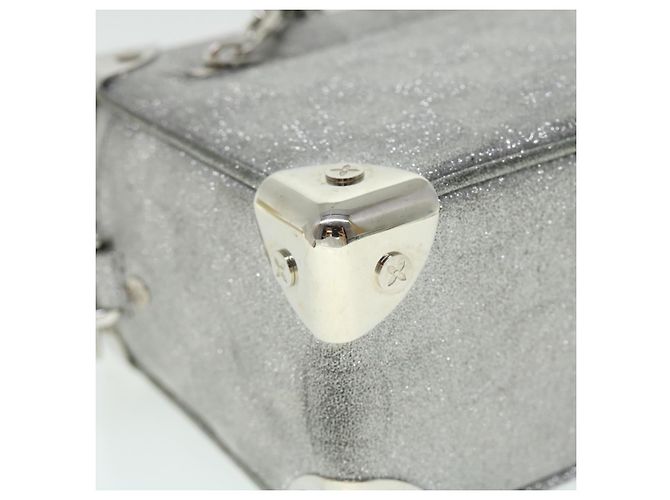 LOUIS VUITTON Mini Sac Trunk Doux Glitter Damier Argent M59726 LV Auth 51371V Argenté - vue 18