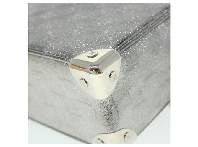 LOUIS VUITTON Mini Sac Trunk Doux Glitter Damier Argent M59726 LV Auth 51371V Argenté - vue 19