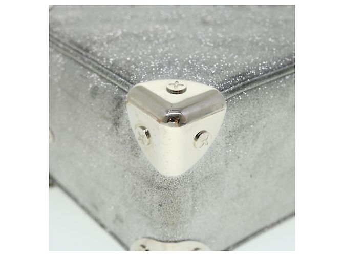 LOUIS VUITTON Mini Sac Trunk Doux Glitter Damier Argent M59726 LV Auth 51371V Argenté - vue 20