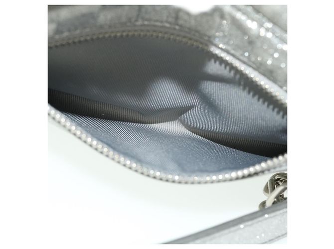 LOUIS VUITTON Mini Sac Trunk Doux Glitter Damier Argent M59726 LV Auth 51371V Argenté - vue 23