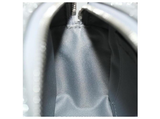 LOUIS VUITTON Mini Sac Trunk Doux Glitter Damier Argent M59726 LV Auth 51371V Argenté - vue 24
