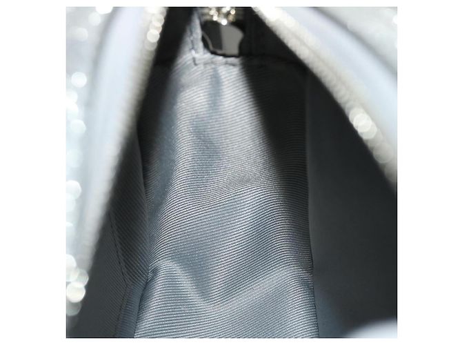 LOUIS VUITTON Mini Sac Trunk Doux Glitter Damier Argent M59726 LV Auth 51371V Argenté - vue 25