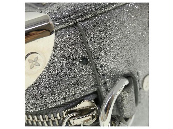 LOUIS VUITTON Mini Sac Trunk Doux Glitter Damier Argent M59726 LV Auth 51371V Argenté - vue 5