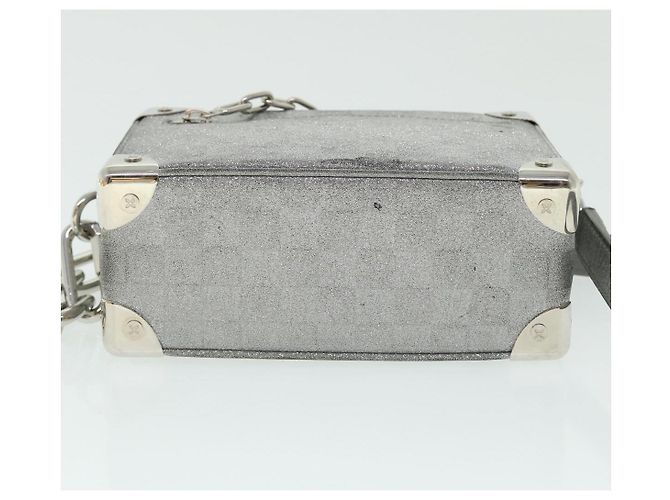 LOUIS VUITTON Mini Sac Trunk Doux Glitter Damier Argent M59726 LV Auth 51371V Argenté - vue 6