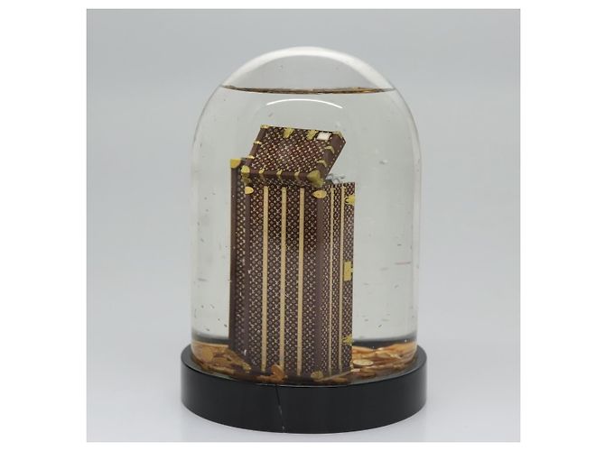 LOUIS VUITTON Wardrobe Trunk Snow Globe 2009 limited year Clear LV Auth 100750M - view 4