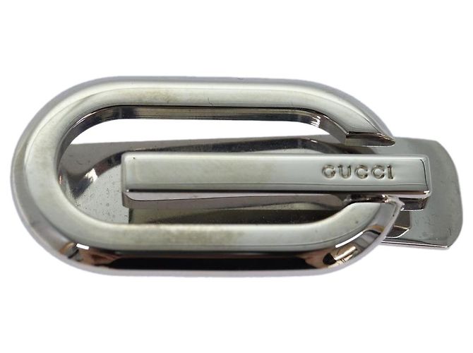 Clip per soldi in metallo GUCCI Argento Auth am6487V - vista 2
