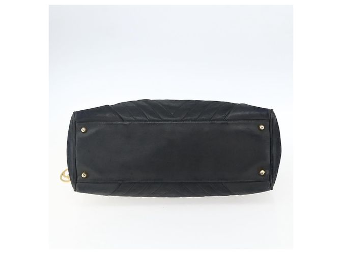 CHANEL Handtasche aus Lammleder Schwarz Gold CC Auth bs11142 Golden - Ansicht 11