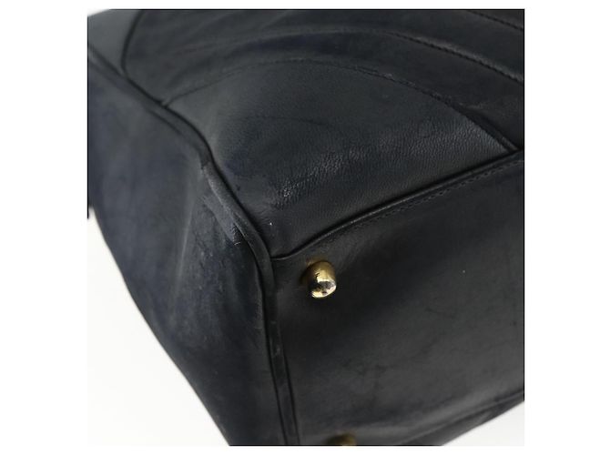 CHANEL Handtasche aus Lammleder Schwarz Gold CC Auth bs11142 Golden - Ansicht 15