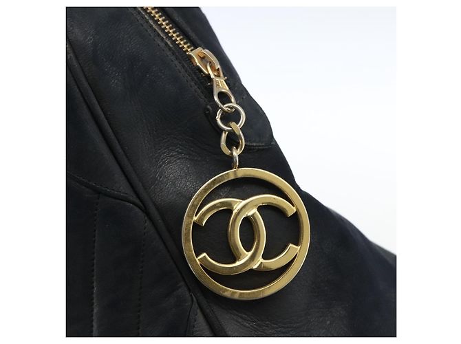 CHANEL Handtasche aus Lammleder Schwarz Gold CC Auth bs11142 Golden - Ansicht 16