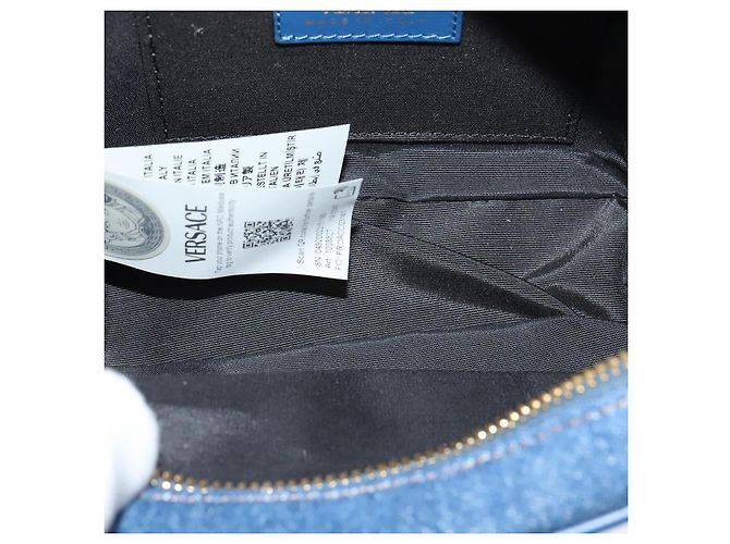 Borsa a Spalla VERSACE Denim Blu Oro Auth EC394V D'oro - vista 11