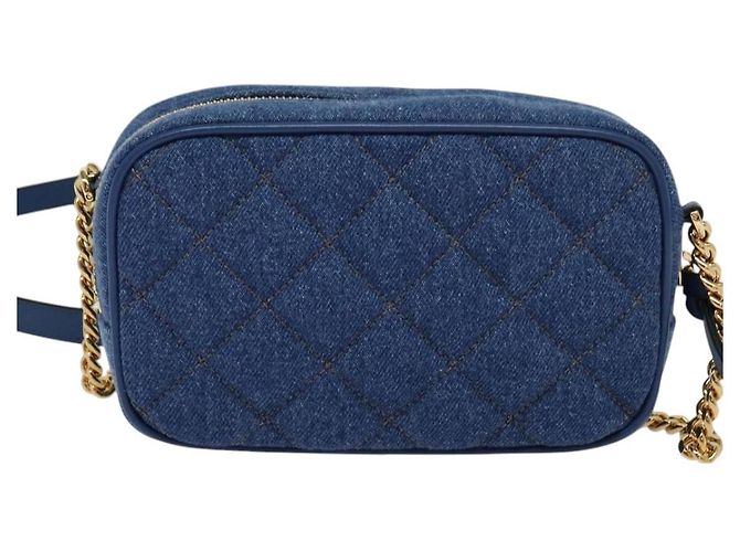 Borsa a Spalla VERSACE Denim Blu Oro Auth EC394V D'oro - vista 2