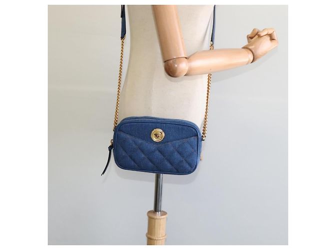 Borsa a Spalla VERSACE Denim Blu Oro Auth EC394V D'oro - vista 22