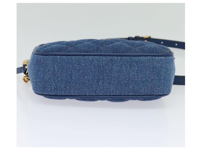 Borsa a Spalla VERSACE Denim Blu Oro Auth EC394V D'oro - vista 5