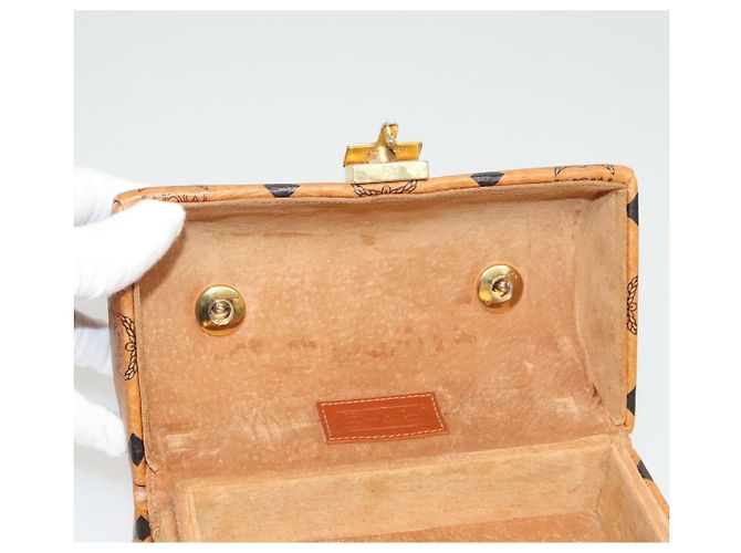 Bolsa MCM Logogram Vicetos em couro PVC 2 em 1 marrom dourado Auth 124762A - vista 10