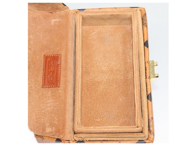Bolsa MCM Logogram Vicetos em couro PVC 2 em 1 marrom dourado Auth 124762A - vista 11