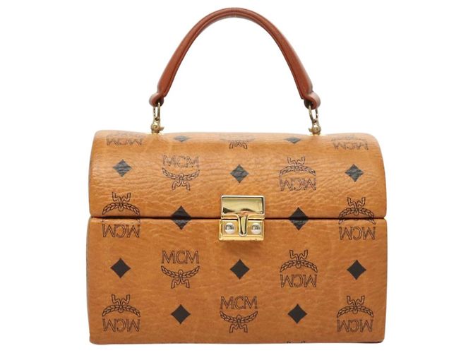 Bolsa MCM Logogram Vicetos em couro PVC 2 em 1 marrom dourado Auth 124762A - vista 13
