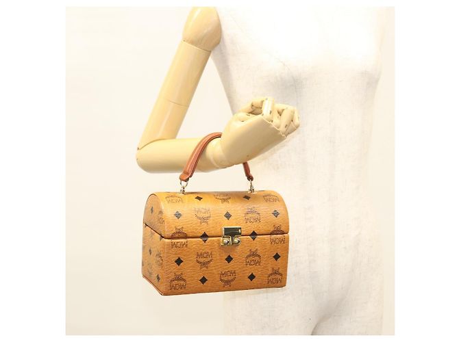 Bolsa MCM Logogram Vicetos em couro PVC 2 em 1 marrom dourado Auth 124762A - vista 22