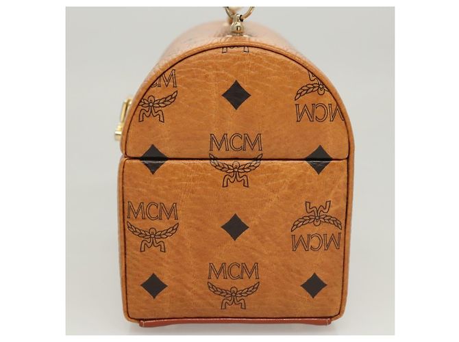Bolsa MCM Logogram Vicetos em couro PVC 2 em 1 marrom dourado Auth 124762A - vista 3