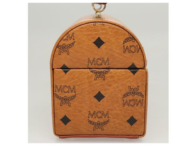 Bolsa MCM Logogram Vicetos em couro PVC 2 em 1 marrom dourado Auth 124762A - vista 4