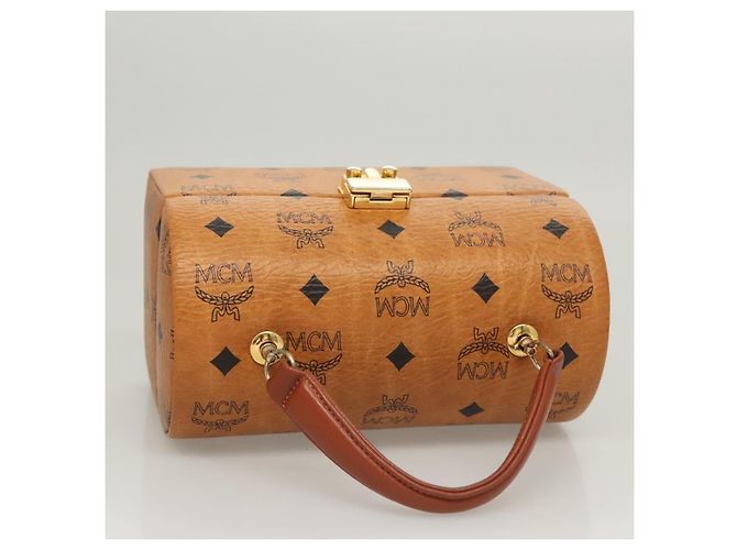 Bolsa MCM Logogram Vicetos em couro PVC 2 em 1 marrom dourado Auth 124762A - vista 6
