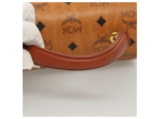 Bolsa MCM Logogram Vicetos em couro PVC 2 em 1 marrom dourado Auth 124762A - vista 7