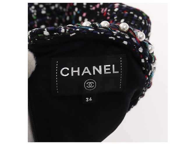 CHANEL Mono de Tweed Marino CC Auth BA2161M Azul marino - vista 9