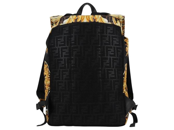 FENDI Zucca Canvas FENDACE Versace Kooperation Rucksack Schwarz Auth BA2349SAM Braun - Ansicht 2