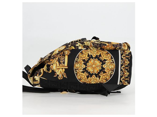 FENDI Zucca Canvas FENDACE Versace Kooperation Rucksack Schwarz Auth BA2349SAM Braun - Ansicht 3