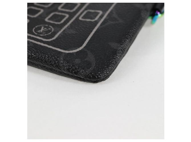 CUSTODIA PER IPHONE LOUIS VUITTON Monogram Eclipse Fragment M64433 LV Auth MX502SAM Monogramma - vista 16