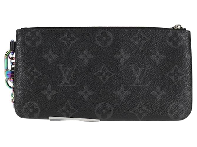 CUSTODIA PER IPHONE LOUIS VUITTON Monogram Eclipse Fragment M64433 LV Auth MX502SAM Monogramma - vista 2