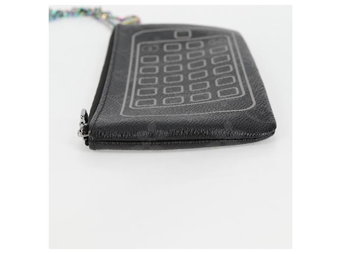 CUSTODIA PER IPHONE LOUIS VUITTON Monogram Eclipse Fragment M64433 LV Auth MX502SAM Monogramma - vista 3