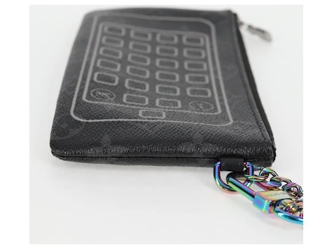 CUSTODIA PER IPHONE LOUIS VUITTON Monogram Eclipse Fragment M64433 LV Auth MX502SAM Monogramma - vista 4