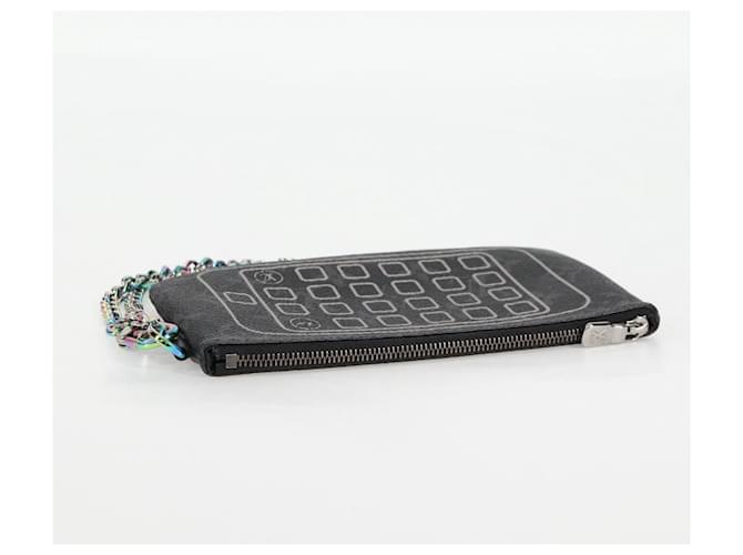 CUSTODIA PER IPHONE LOUIS VUITTON Monogram Eclipse Fragment M64433 LV Auth MX502SAM Monogramma - vista 6