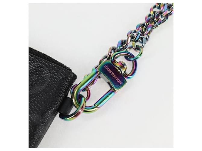CUSTODIA PER IPHONE LOUIS VUITTON Monogram Eclipse Fragment M64433 LV Auth MX502SAM Monogramma - vista 8
