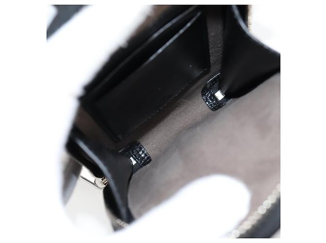 GUCCI GG Supreme Porta-telefono Borsa a Spalla PVC Nero Argento 724357 Auth sw385M - vista 10