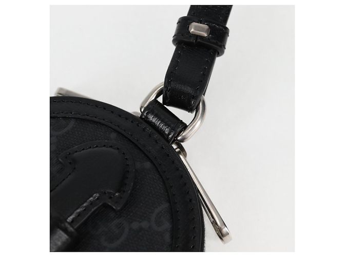 GUCCI GG Supreme Porta-telefono Borsa a Spalla PVC Nero Argento 724357 Auth sw385M - vista 16