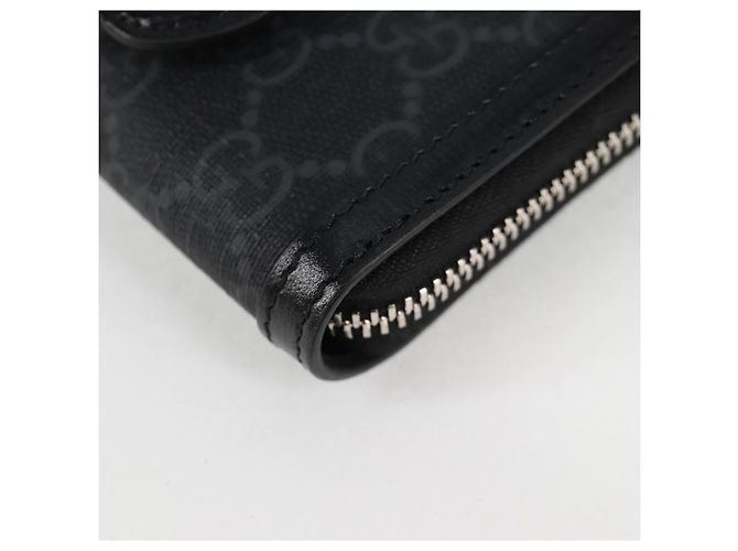GUCCI GG Supreme Porta-telefono Borsa a Spalla PVC Nero Argento 724357 Auth sw385M - vista 20