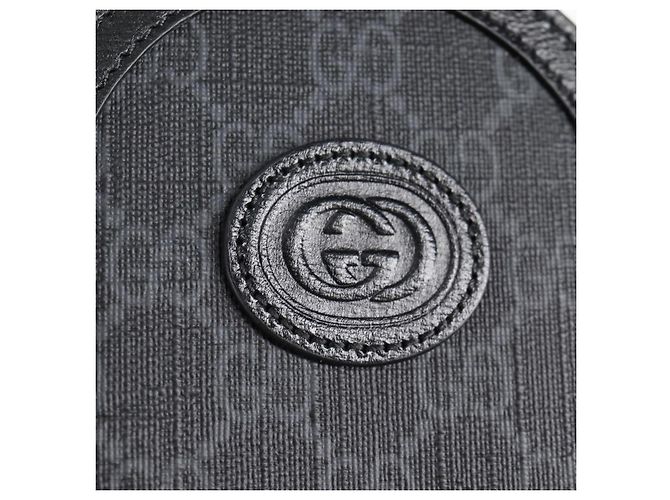 GUCCI GG Supreme Porta-telefono Borsa a Spalla PVC Nero Argento 724357 Auth sw385M - vista 23