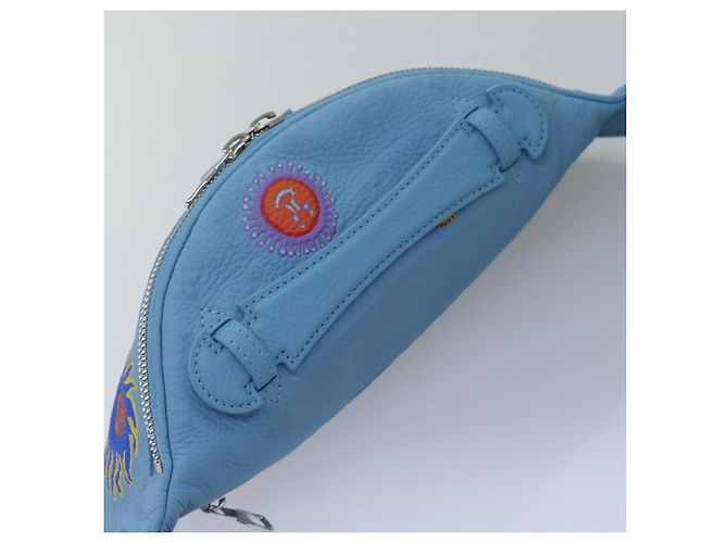 LOUIS VUITTON Borsa Maxi Bum Taurillon Monogram Azzurro Chiaro M21715 Auth 76433SM Blu chiaro - vista 6